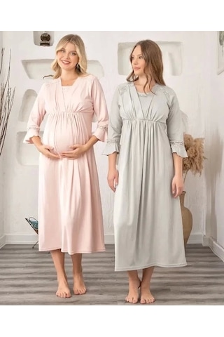 Bone 5904 Kadın Lohusa Melissa Spor Gecelik Yeşil