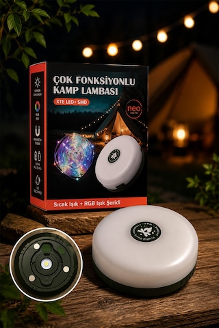 1200 Mah Bataryalı Çok Fonksiyonlu Kamp Lambası Ve 10 Metre Rgb Işık Şeridi