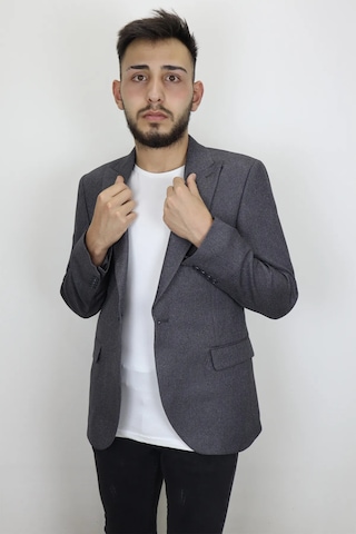Dmctekstil Duayen Erkek Camel İtalyan Kesim Dar Kalıp Tek Düğme Yazlık Blazer Ceket Füme