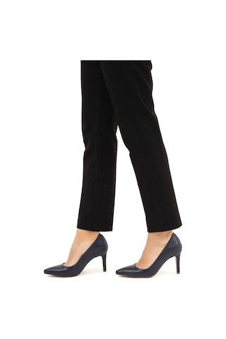 Tamer Tanca Kadın Hakiki Deri Lacivert Stiletto Ayakkabı 22 5205 Bn Ayk Lacı Lacivert