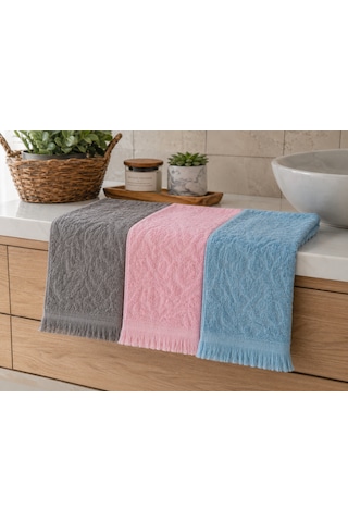 3'lü Mini Havlu Seti 30x50 Cm Pamuklu El Havlusu Mutfak Havlusu Kurulama Bezi Yumuşak Ve Yüksek Emici Pembe