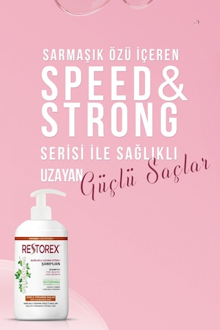 Restorex Speed Strong Kuru ve Normal Saçlar İçin Bakım Şampuanı 1.000 ml - Sarmaşık Özlü Sağlıklı Uzama