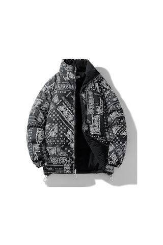 Dik Yaka, Kısa, Kalın, Rahat, Çok Yönlü, Sıcak Erkek Pamuklu Dolgulu Ceket Lacivert