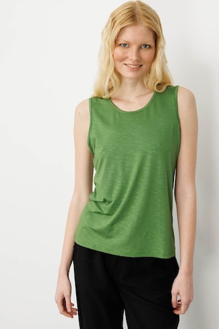 Kadın Sıfır Yaka Flamlı Kumaş Basic Askılı Tshirt A.yeşili Yeşil