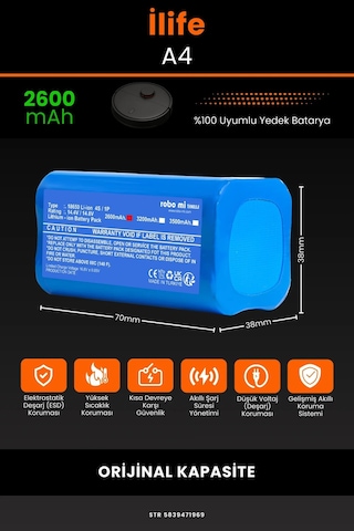 İlife A4 2600mAh Robot Süpürge Bataryası