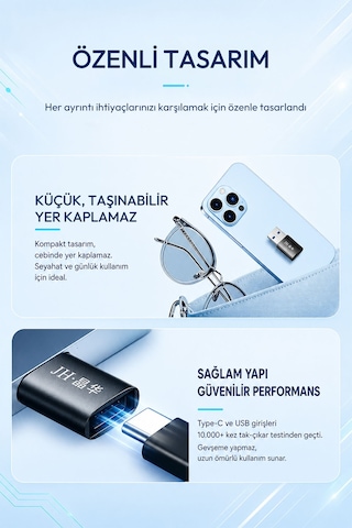 Usb 3.0 - Type-c Dönüştürücü Adaptör, Usb-a - Usb-c Çevirici, Hızlı Şarj Ve Veri Aktarım Destekli, Telefon Tablet Laptop Uyumlu, Alüminyum Gövde, Kompakt S600