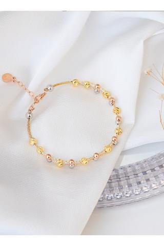 925 Ayar Gümüş Üç Renkli Altın Kaplama Dorika Toplu Bileklik