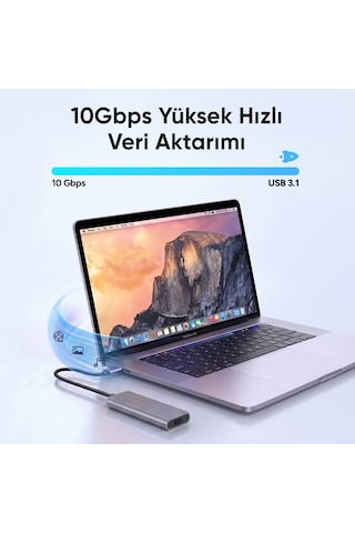 Juo Jhd35 M.2 Sata Ve Nvme Ssd Dual Protocol Disk Kutusu Type-c Usb 3.1 10gbps Alüminyum 4tb Destekli Harici Ssd Disk Kutusu