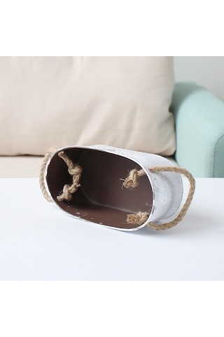 Pazly Vazo Suntek Saksuk Rustik Metal Kovası Demir Çiçeklik 21x11x8cm Rp