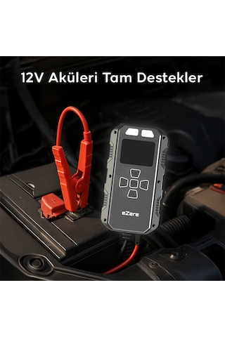 Ezere 4 İn1 8000mah Lastik Sisirme Pompası Ve Starter Akü Takviye Seti