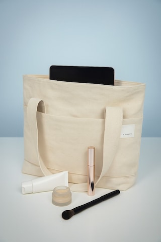 Kadın Krem El Omuz Ve Plaj Çantası Kanvas Çok Amaçlı Kullanım Krem