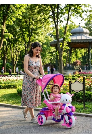 Turhanbebe Minik Prenseslerin İlk Macera Arkadaşı: Hello Kitty Temalı Ebeveyn Kontrollü Bisiklet Pembe
