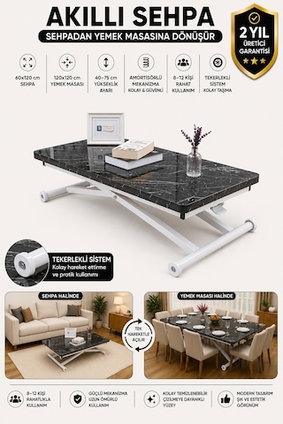 Home Üst Tabla Mdf Siyah Mermer Oval Köşe Alt Beyaz