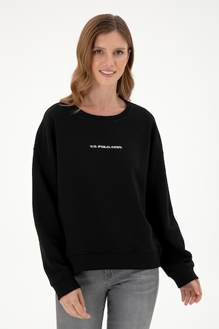 U.S. Polo Assn. Kadın Siyah Bisiklet Yaka Sweatshirt 50296945-VR046
