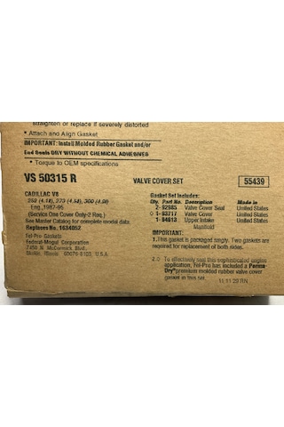 Cadillac V8 Fel-pro Permadry Külbütör Sübap Kapak Conta Seti - Vs50315r