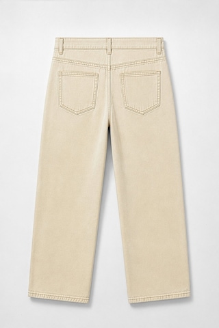 Bluew White Kadın Ekru Pamuk Straight Fit Jean Pantolon