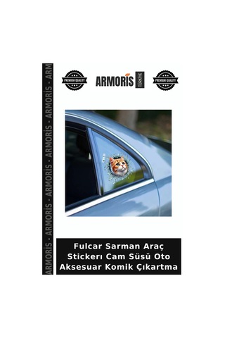 Fulcar Sarman Araç Stickerı Cam Süsü Oto Aksesuar Komik Çıkartma