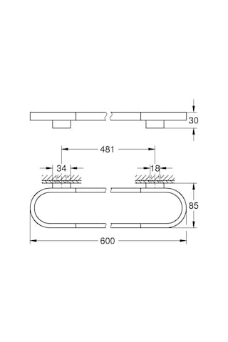 Grohe Selection Havluluk, 60 Cm, Fırçalı Bakır - 41056dl0 Metalik