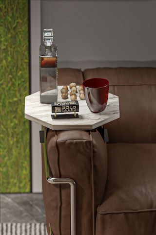 Yan Sehpa Ayarlanabilir Tepsi Dekoratif Modern Tepsi Sekizgen Efes