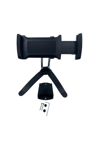 Hobibahçem 360 Derece Dönebilen Mutfak Masaüstü Telefon Tablet Tutucu Ayarlanabilir Esnek Ayaklı Metal Siyah