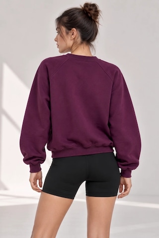 Bbbutikbasic Kadın Şardonlu 3 İplik Kısa Reglan Kol Sweatshirt My3535 Bordo