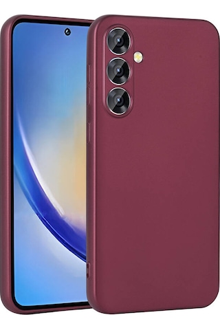 Zore Galaxy Uyumlu A35 Kılıf Premier Silikon Kapak - Mürdüm Mürdüm