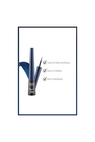 Note Cosmetique Elegant Matte Dipliner Waterproof Suya Dayanıklı - 03 Navy Blue - Mavi