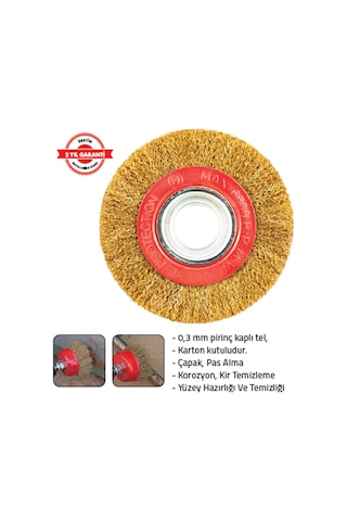 Tomax Saçaklı Daire Tel Fırça 150 X 25 Mm