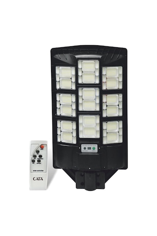 Cata Ct 4644 Solar Güneş Enerjili 900w Sensörlü Sokak Armatür 6400k Beyaz Işık Siyah