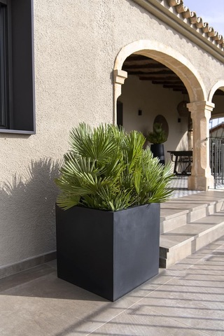 Mofiba Fiberglass Saksı Kare 35cm 35cm 35h Cm Antrasit