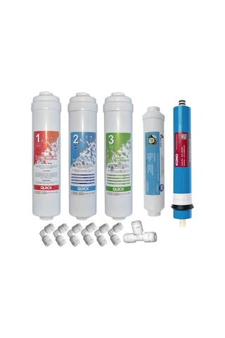 Sulook Ihlas Aura Cebilon Plus Uyumlu Su Arıtma Cihazı 12 Inç Inline 5'li Membranlı Filtre Seti