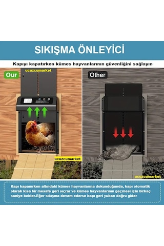 Tavuk-güvercin Kümes Otomatik Geçiş Kapısı Otomatik Digital Zaman Ayarlı - Güneş Panelli