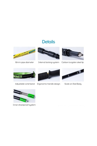 Maiyame Alüminyum Şok Emici Teleskopik Dağcılık Çubuğu - Ergonomik Kolluk, 3 Bölüm, 65-135cm, Dış Etkinlikler İçin Dayanıklı Destek Beyaz