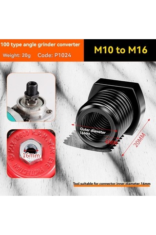 Fortunelane 2 Adet Açımlı Taşlama Adaptörü - M10-m16 Dönüştürücü, Vida Mil Çevirici, Uyumlu Polisaj Diskleri