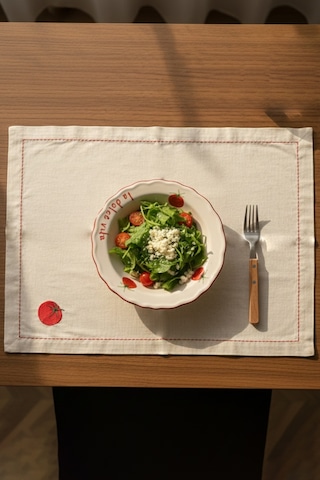 Rakle x Bengi Kurtcebe Pomodoro Keten Nakış İşlemeli 2'li Amerikan Servisi 35x40 cm