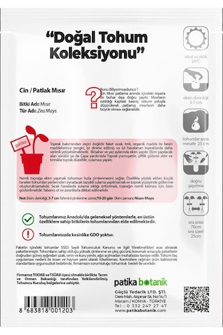 50 Adet Cin Mısır Tohumu