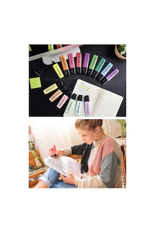 10 Renk Fosforlu Kalem Standlı 1 Paket Orjinal Stabilo Boss 10 Lu Nature Colors Renkler İşaretleme Kalemi Pürüzsüz Yazım Çok Renkli