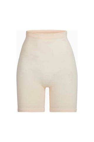 Skims Seamless Sculpt Mid - Thigh Shorts, Yüksek Bel Şekillendirici Şort Açık Bej