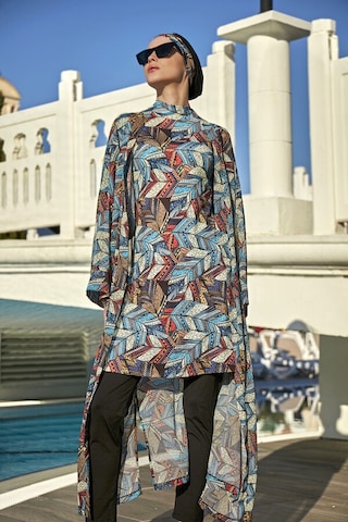 Remsa Mayo Remsa Tesettür Mayo Üzerine Tek Kaftan Kimono Pareo Rp008 Tülay Siyah
