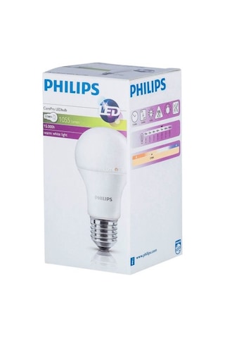 Philips 8.5W 60W Eş Değer Led Ampul Dim Edilebilir 2700K Sarı 10 Adet-8.5W 60W