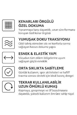 Ds Sağlık Elastik Bandaj Sargı Bezi 12x120 Cm Örgülü Kenar Özel Dokuma, Esnek Spor Bandajı, Burkulma Ve Zedelenme Destek Bandajı