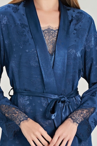 Feyza Kadın 3'lü Jakar Mavi Pijama Takım C1t3n0o5 001