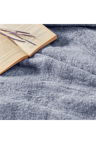 Lexroo Midnight Desenli%100 Pamuk Pamuk Battaniye, Mavi, Tek Kişilik