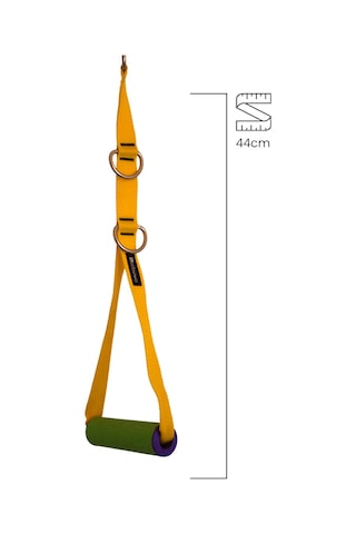 Rebuwo 3 Kademeli Ayarlanabilir Cable Cross Elciği 1 Çift - Yeşil-mor Tutacaklı Sarı Fitness Ağırlık Çekiş / Reformer Egzersiz Aparatı 44cm