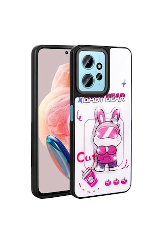 Xiaomi Redmi Note 12 4g Kılıf Parlayan Kabartmalı İkonik Figürlü Amas Silikon Kılıf