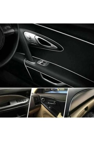 Trim Fitili Oto Geçmeli Krom Gümüş Trim Fitili Süs 5 Metre Nikelajlı Gümüş