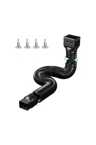 Yaozixa Ev Çatı Suyu Akıtıcı Pe Kalınlaşmış Genişletilebilir Evrensel Yağmur Suyu İletim Borusu Sokağa Taşıyıcı Siyah