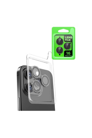Newface Apple Uyumlu iPhone 16 Pro Max Raze Metal Kamera Lens - Siyah,