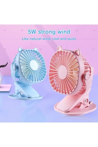 Didadodo Usb Masalı Mini Masa Vantilatörü - 3 Hızlı, 360 Dön., Taşınabilir Serinletici Pembe, 360 Dönme Pembe