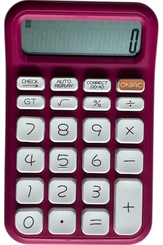 Renkli Hesap Makinesi 12 Haneli Pembe